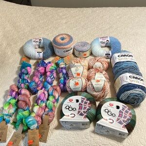 New Yarn 22 skeins - varying weights & fiber